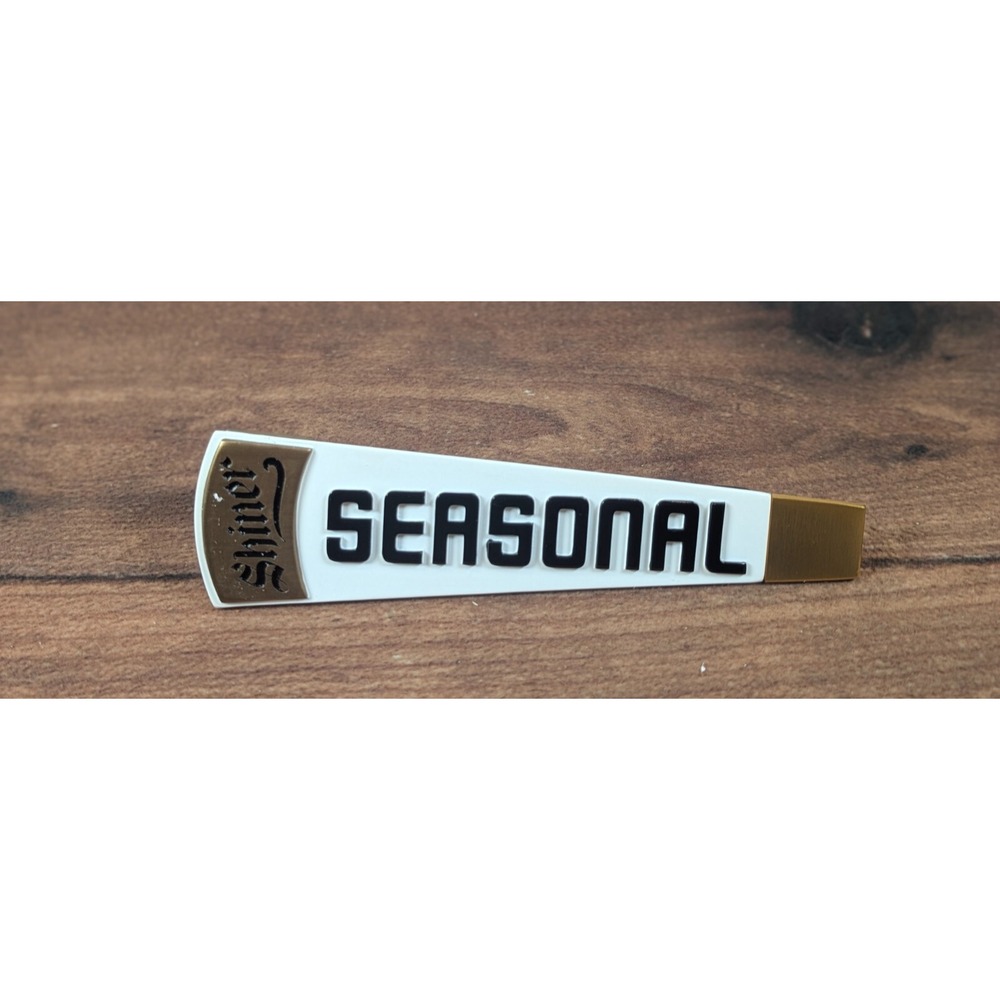 Shiner Seasonal Dunkelweizen‎ Texas Craft Beer Bar Tap Handle Pub Bock Wooden